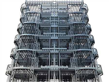 高層鋼結構的樓梯間